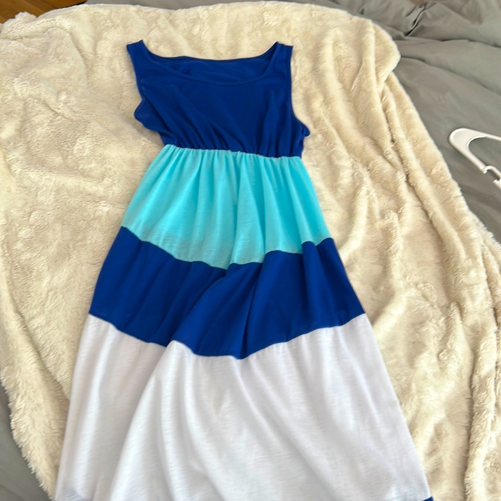 Blue and White maxi dress
